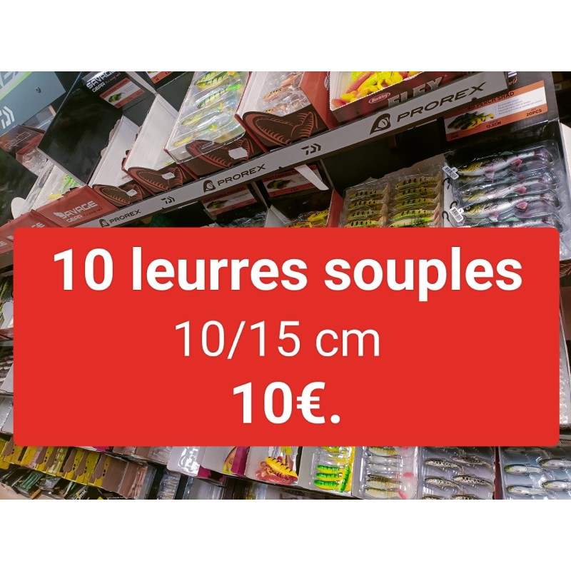 lot de 10 leurres souples en vrac assortiment de 10 à 15 cm