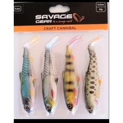 pochette 4 cannibal craft mix clear ou dark water 12.5 cm 20 gr savage gear