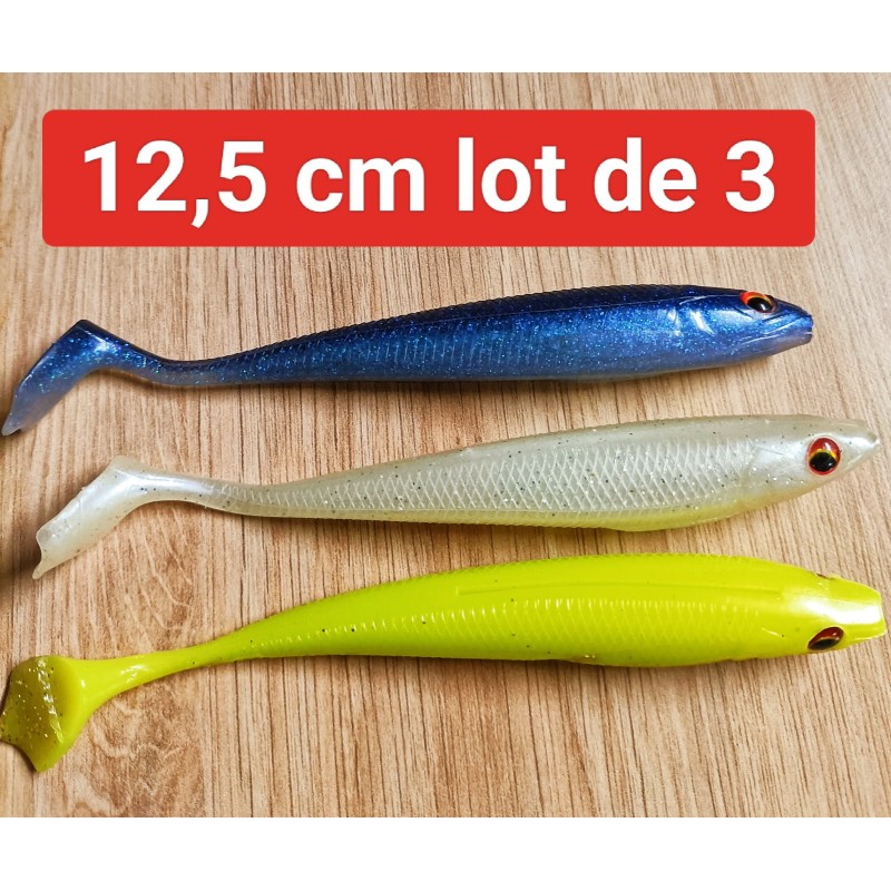 lot de 3 leurres duckfin shad  PROREX Daïwa 12.5 cm